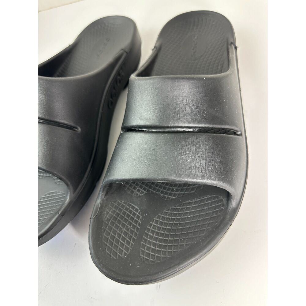 OOFOS OOahh Recovery Slides Black Slip On Sandals Mens Size 11 Women’s 13 Unisex - Picture 3 of 11